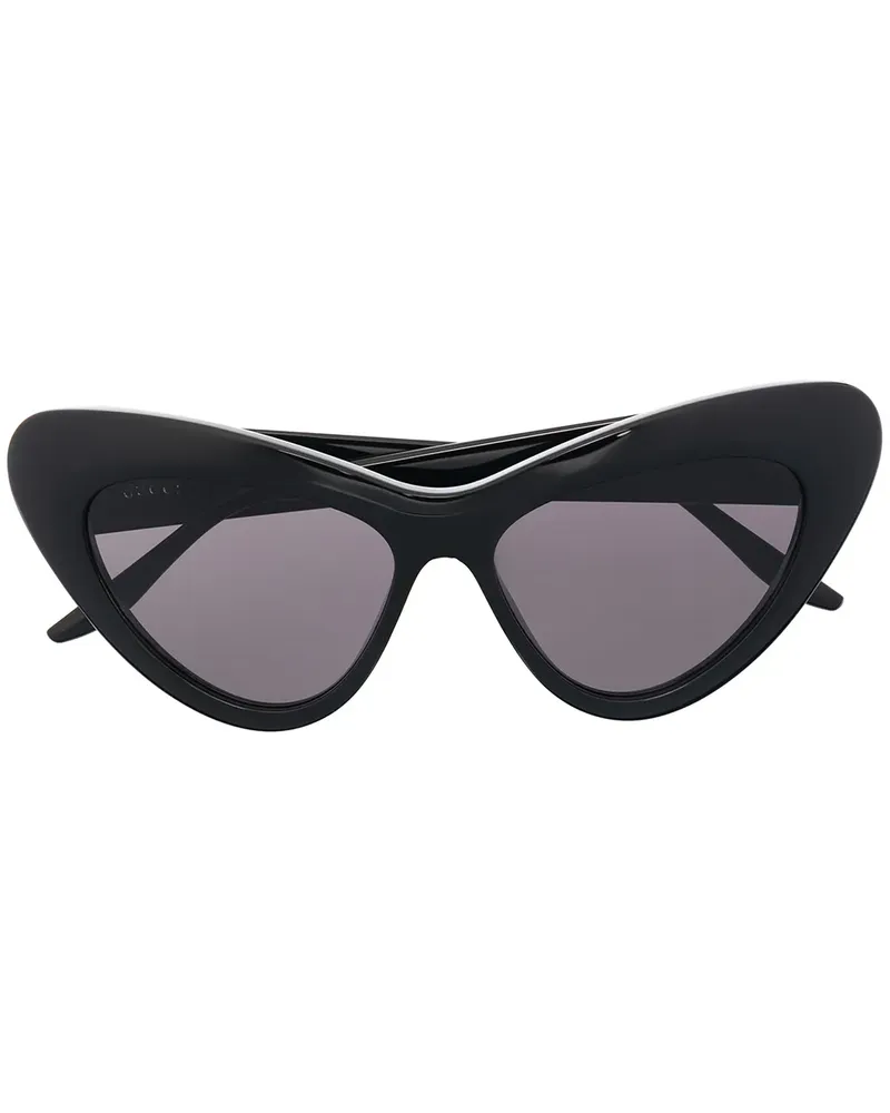 Gucci Cat-Eye-Sonnenbrille mit GG - Schwarz Schwarz