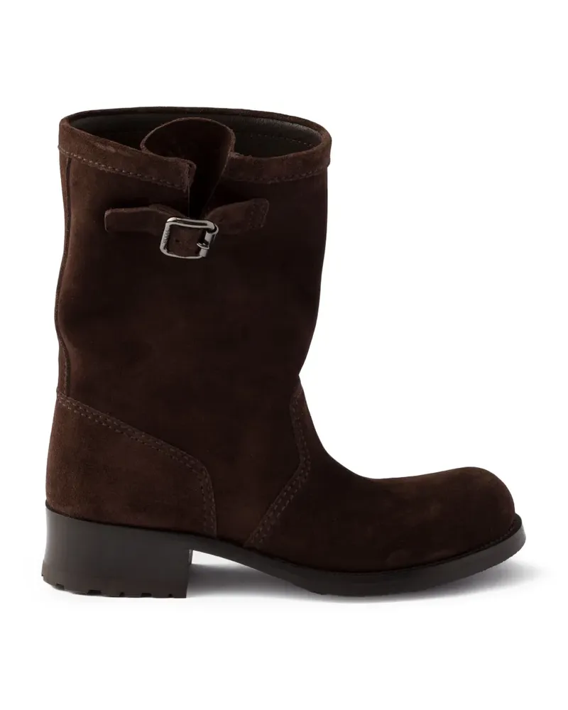 Prada suede mid-calf boots - Braun Braun