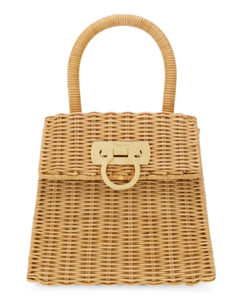 Ferragamo Mini Tote Bag mit Magnetverschluss - Nude Nude