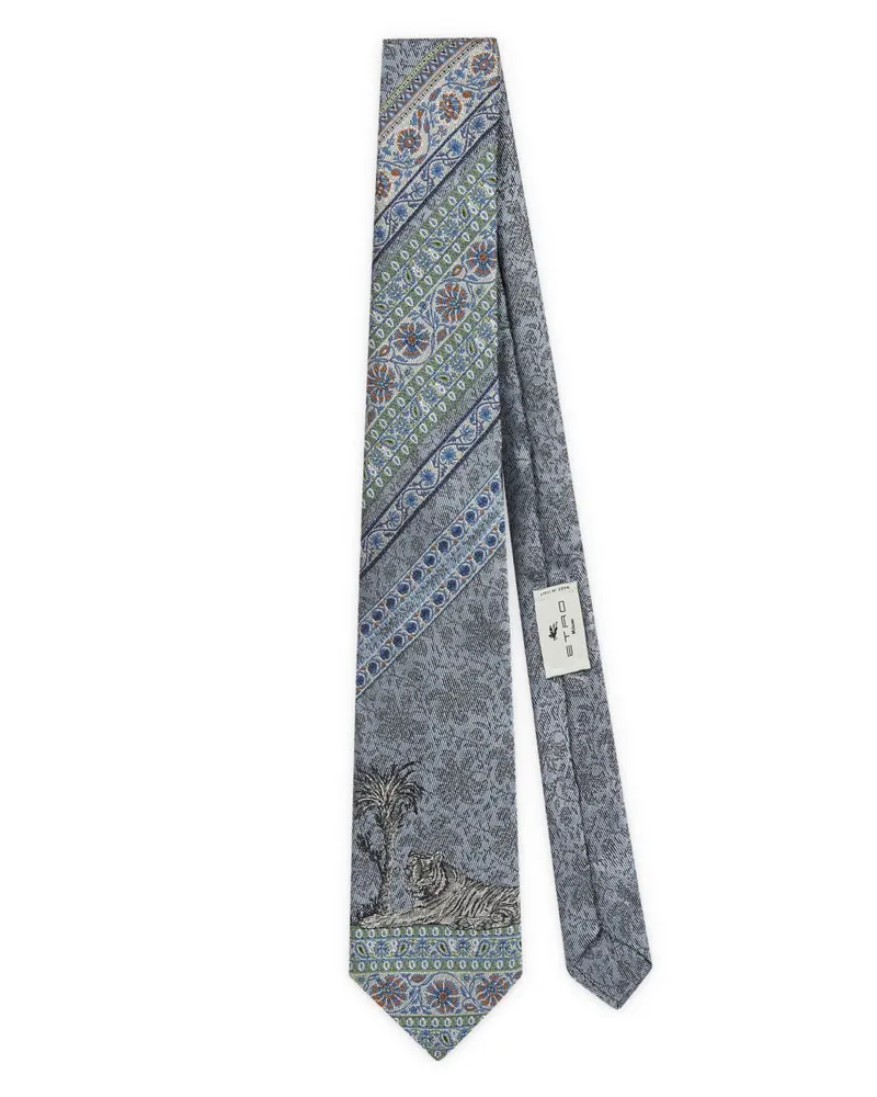 Etro Krawatte mit Jacquardmuster - Blau Blau