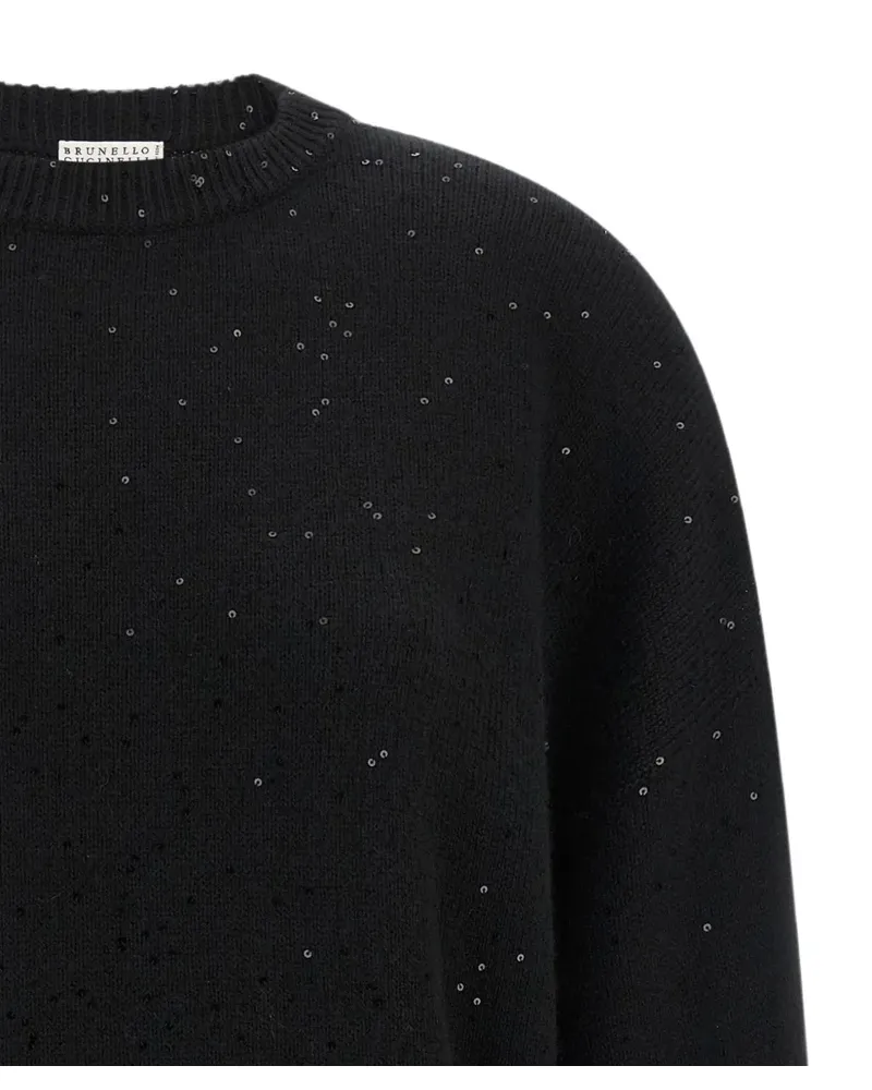 Brunello Cucinelli sequin-appliqué sweater - Schwarz Schwarz