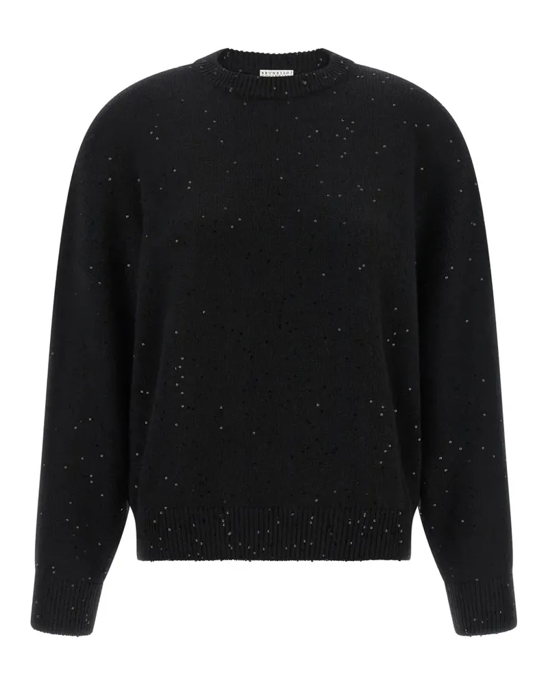 Brunello Cucinelli sequin-appliqué sweater - Schwarz Schwarz