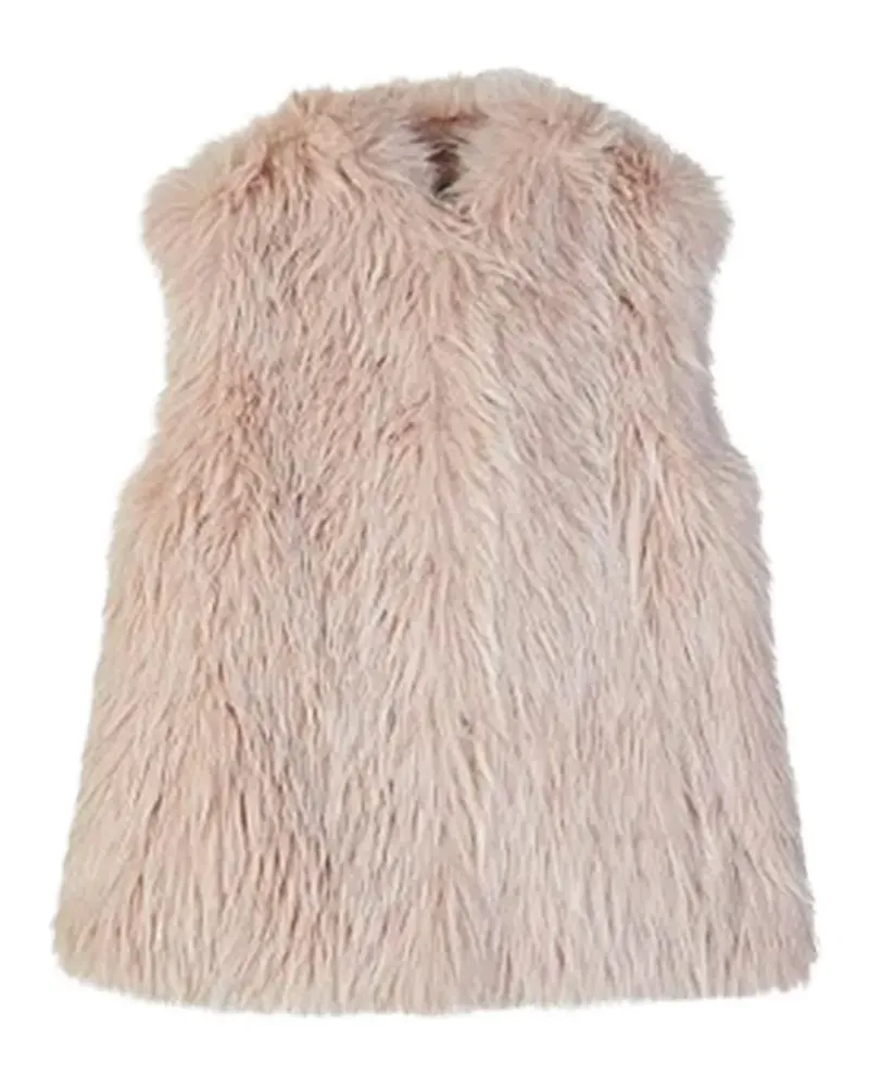 Patrizia Pepe Fluffy faux-fur sleeveless gilet - Rosa Rosa