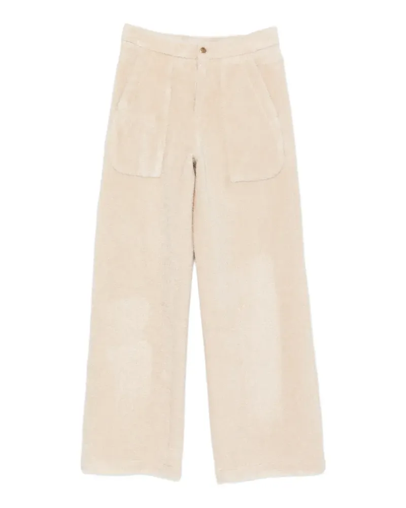 Moncler fleece wide-leg trousers - Nude Nude