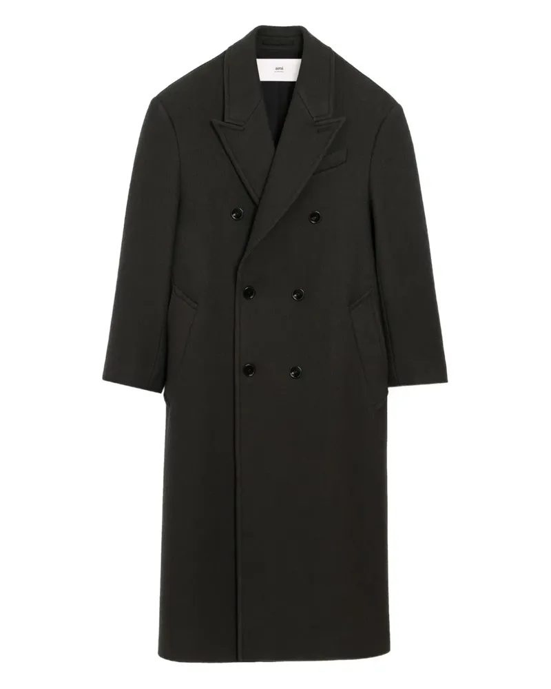 AMI Paris Doppelreihiger Mantel mit steigendem Revers - Grau Grau