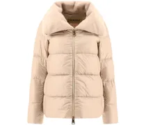 faux-fur collar quilted jacket