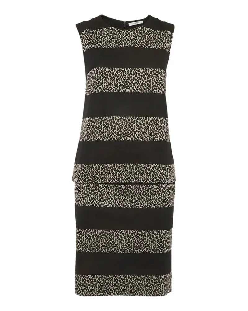 Max Mara leopard-print panelled mini skirt and top set - Schwarz Schwarz