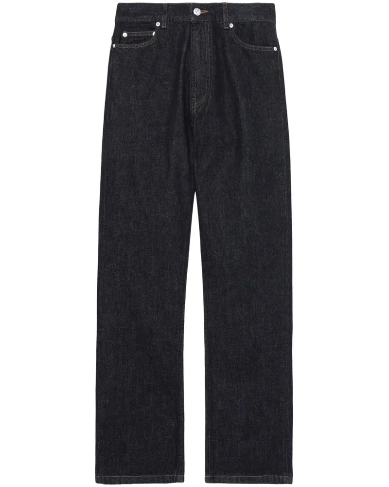 A.P.C. Halbhohe Straight-Leg-Jeans Schwarz