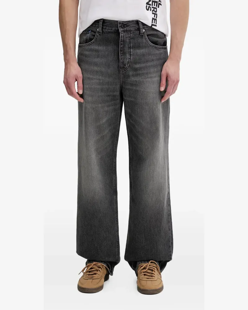 Karl Lagerfeld logo-patch straight-leg jeans - Grau Grau