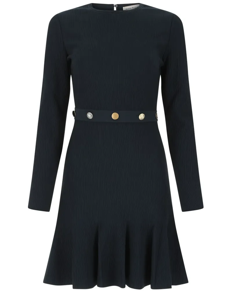 Alexander McQueen Geripptes Minikleid - Blau Blau