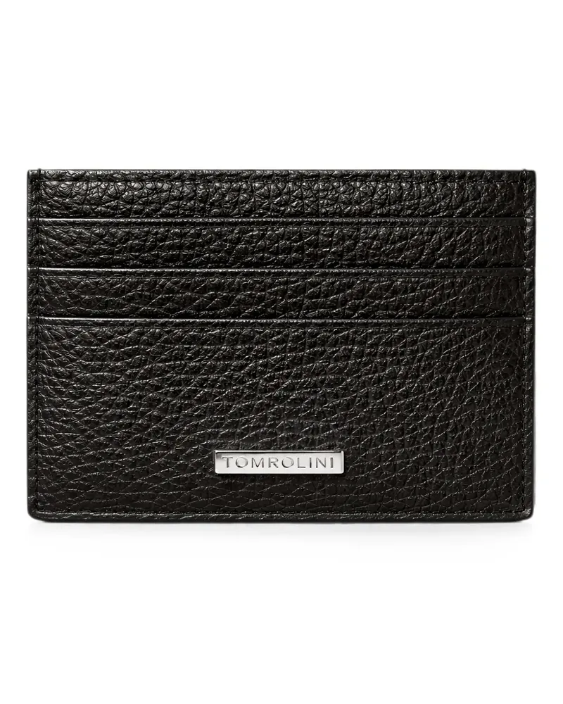 Tombolini logo-plaque pebbled leather cardholder - Schwarz Schwarz