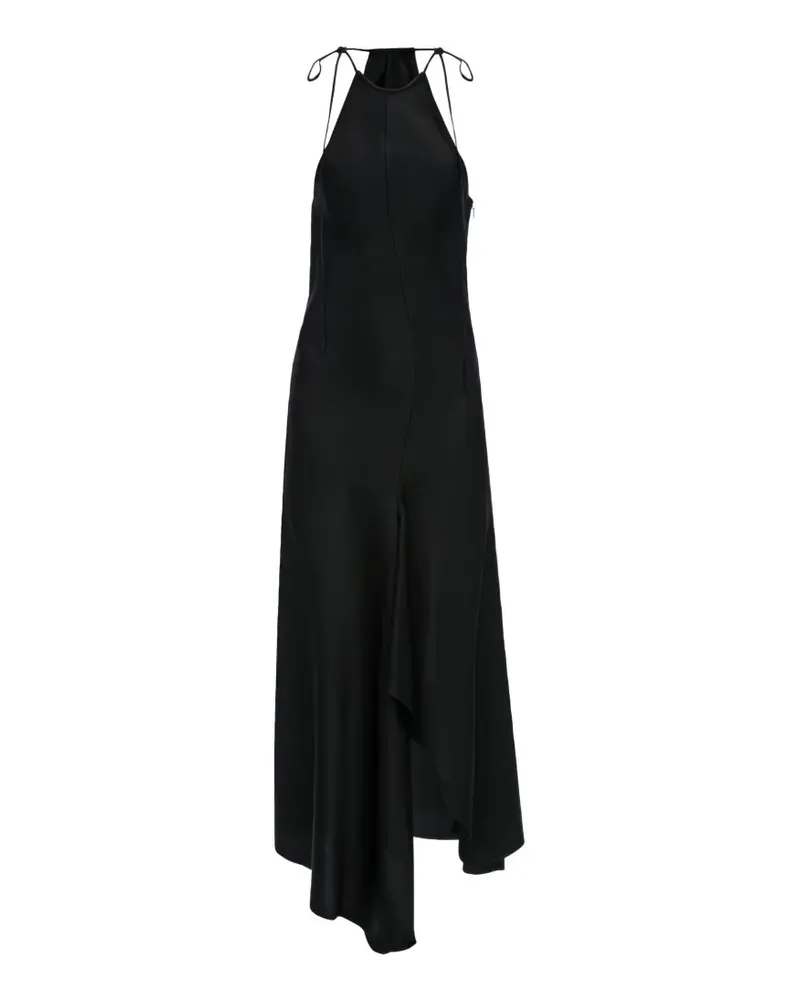 Victoria Beckham halter-neck asymmetric-hem midi dress - Schwarz Schwarz