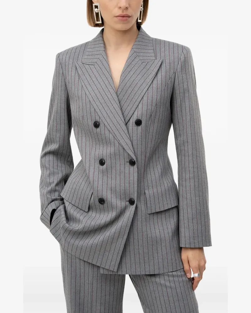 HUGO BOSS regular-fit hourglass blazer in pinstripe fabric - Grau Grau