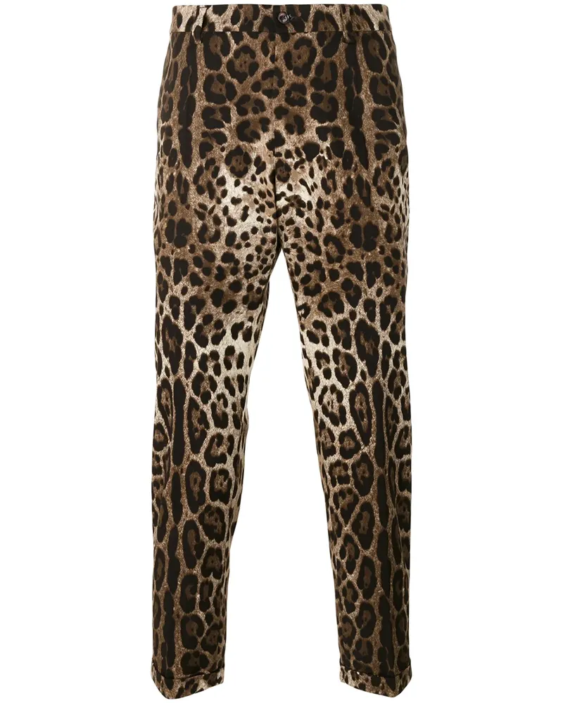Dolce & Gabbana Hose mit Leoparden-Print - Braun Braun