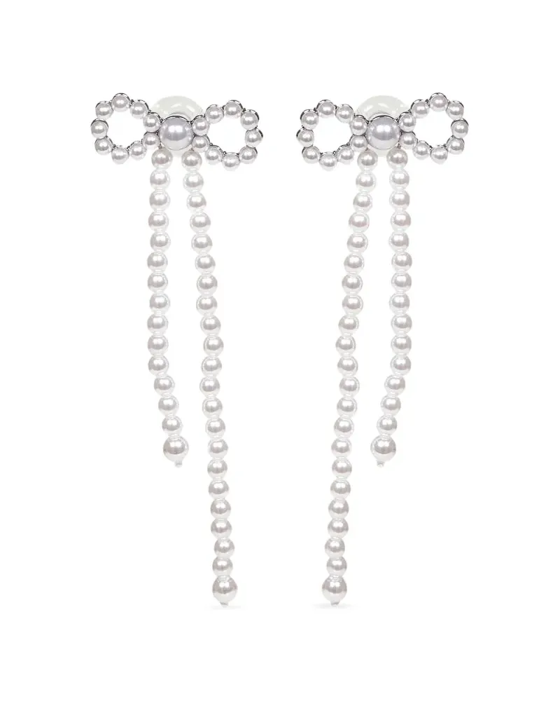 Self-Portrait bow-motif earrings - Silber Silber