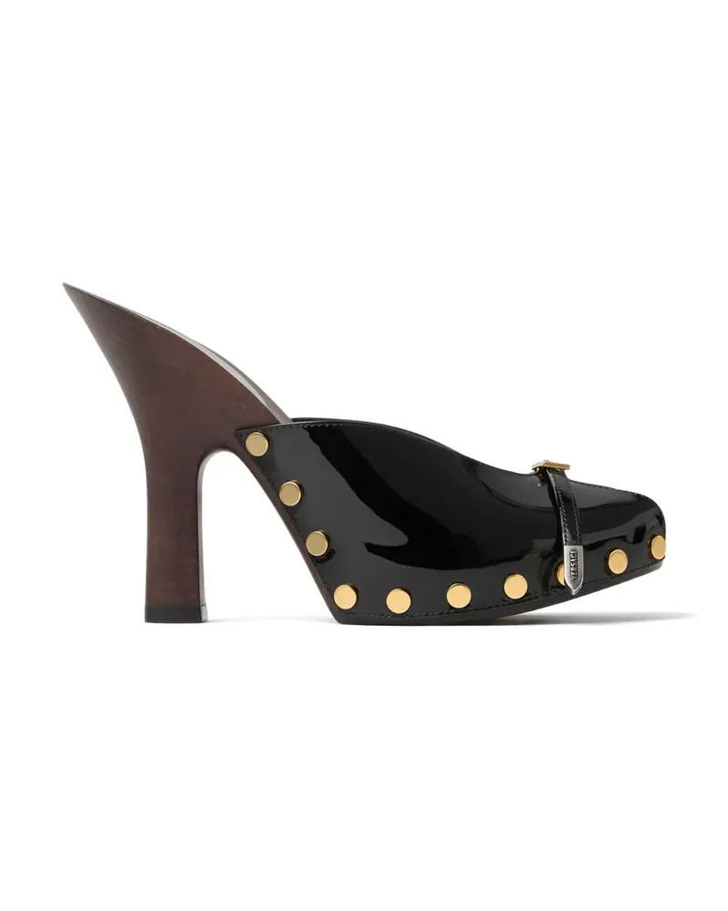 Versace Sassi Patent Clogs 105 mm - Schwarz Schwarz