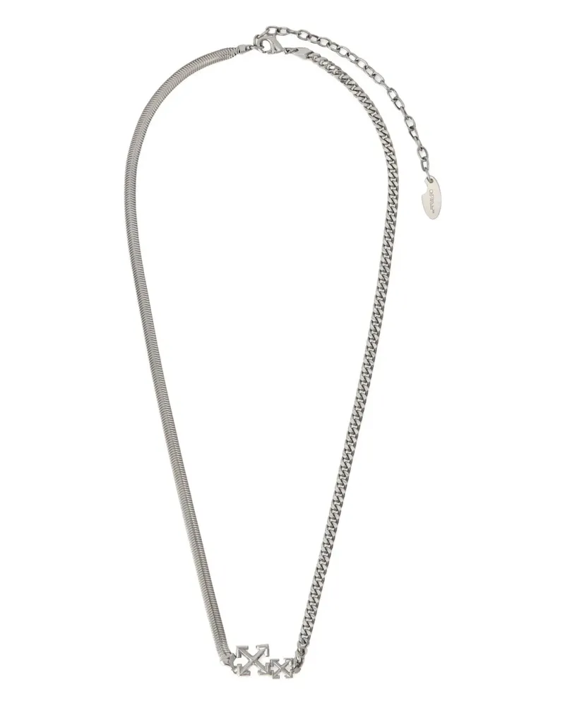 OFF-WHITE Arrow curb snake-chain necklace - Silber Silber