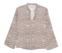 Bluse mit geometrischem Print - Nude