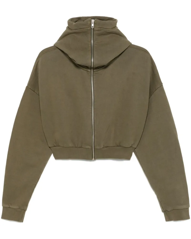 Entire Studios Cropped-Hoodie mit Reißverschluss - Grün Grün