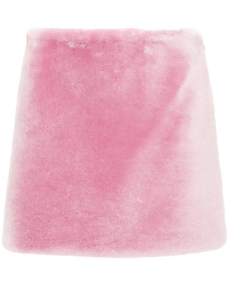 Prada Minirock aus Shearling in A-Linie - Rosa Rosa