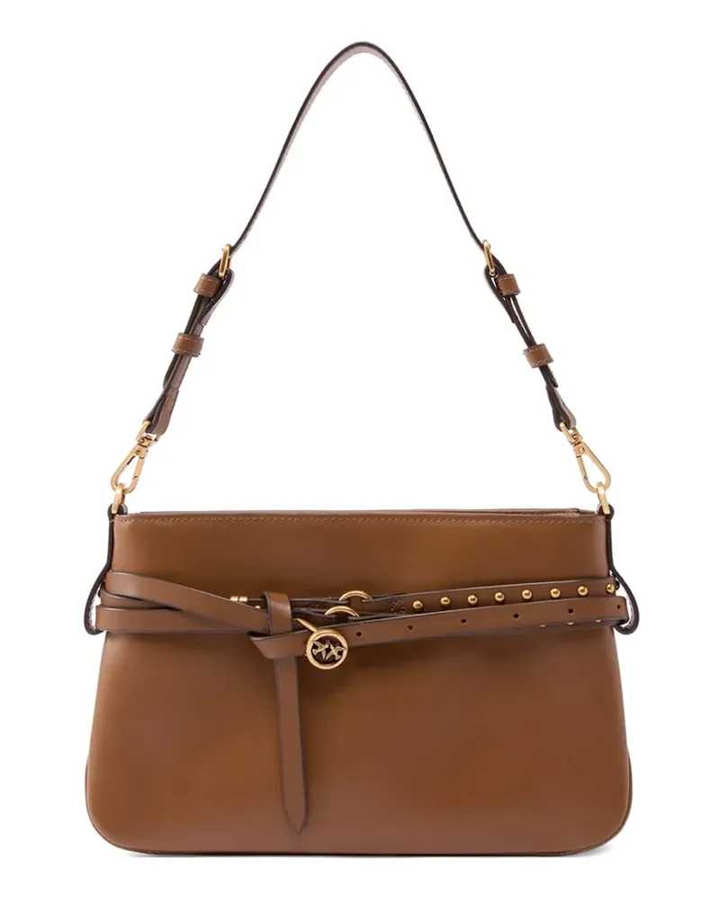 Pinko Love Birds Schultertasche - Braun Braun