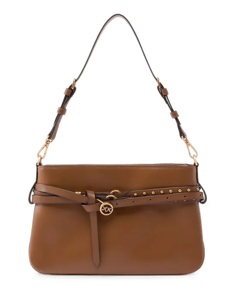 Pinko Love Birds Schultertasche - Braun Braun