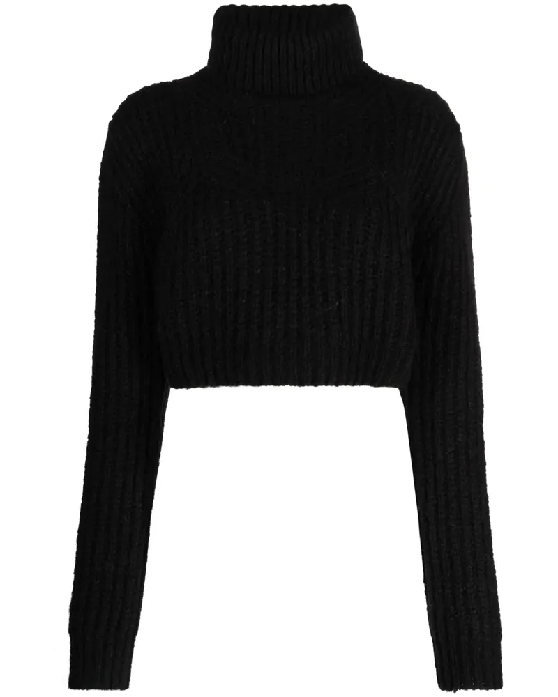 Dsquared2 Grob gestrickter Cropped-Pullover - Schwarz Schwarz