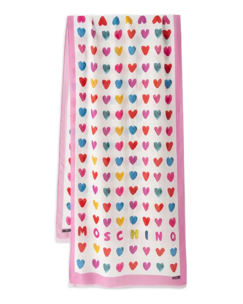 Moschino Schal mit Herz-Print - Rosa Rosa