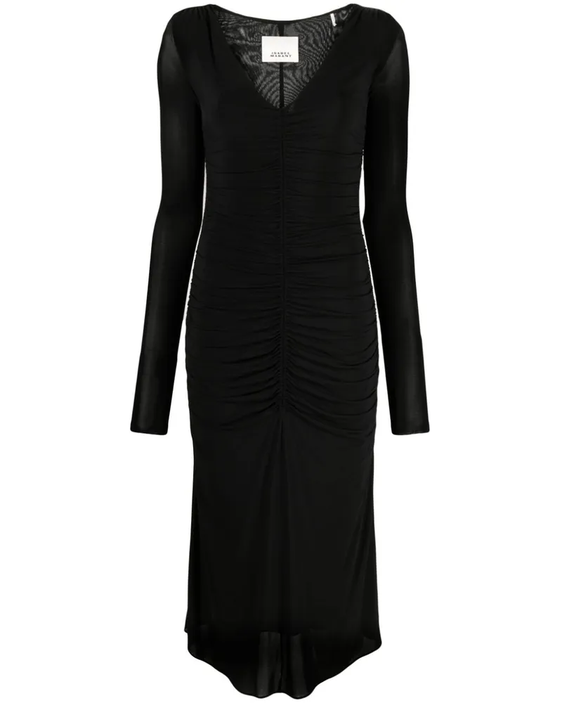 Isabel Marant Laly Midikleid - Schwarz Schwarz