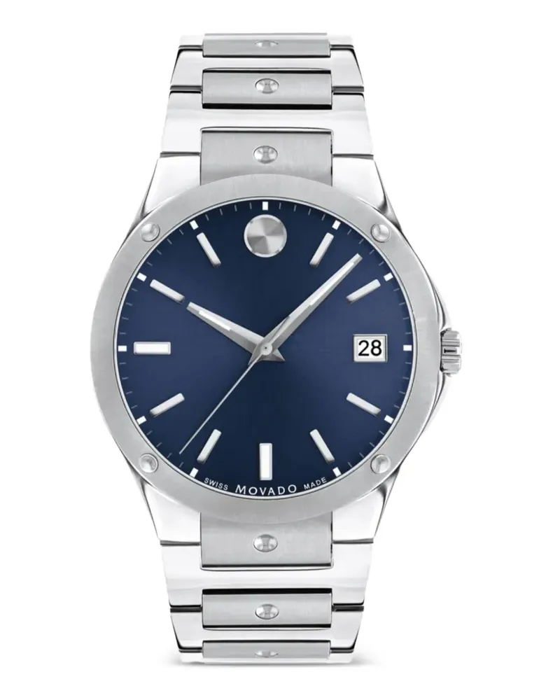 Movado Runde Armbanduhr 41mm - Blau Blau