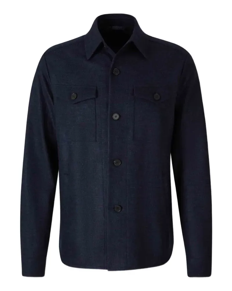 Harris Wharf London Hemdjacke mit Brusttasche - Blau Blau