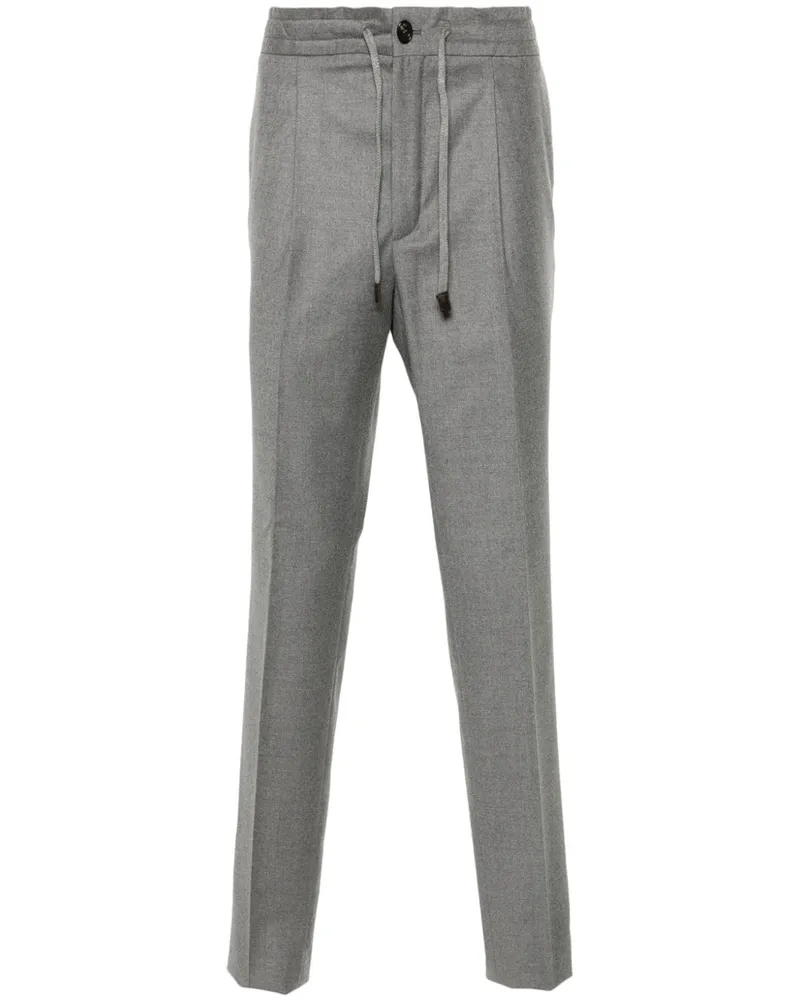 Incotex Flanellhose mit Tapered-Bein - Grau Grau
