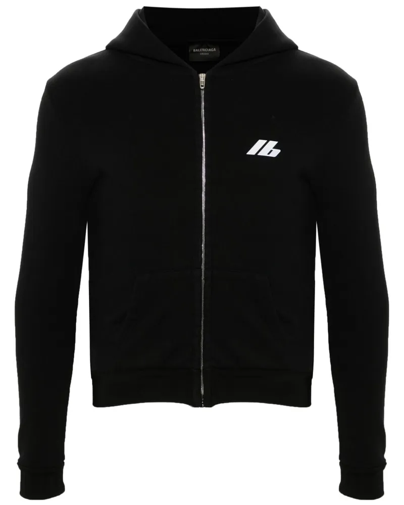 Balenciaga Kapuzenjacke mit Reißverschluss - Schwarz Schwarz