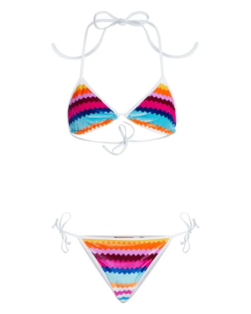 Missoni Triangel-Bikini mit Zickzackmuster Blau