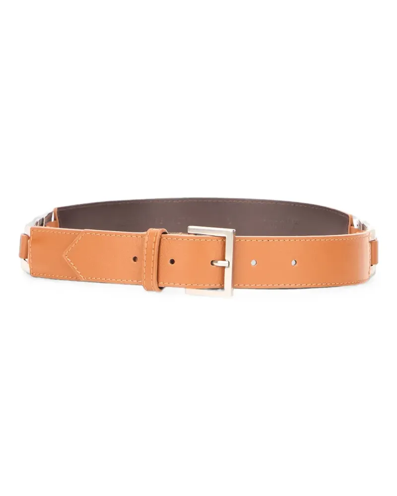 Alberta Ferretti buckle-fastening leather belt - Braun Braun