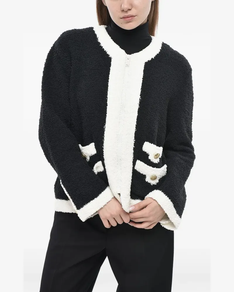 Undercover contrast-trim zip-up jacket - Schwarz Schwarz