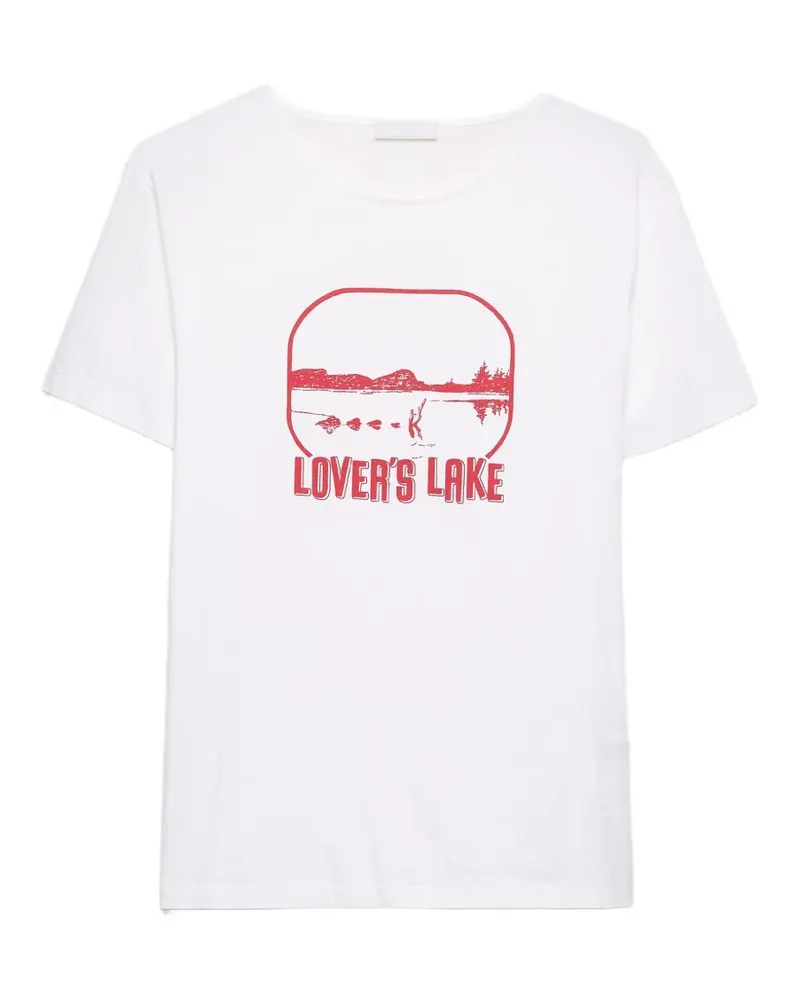 Prada T-Shirt mit grafischem Print - Weiß Weiß