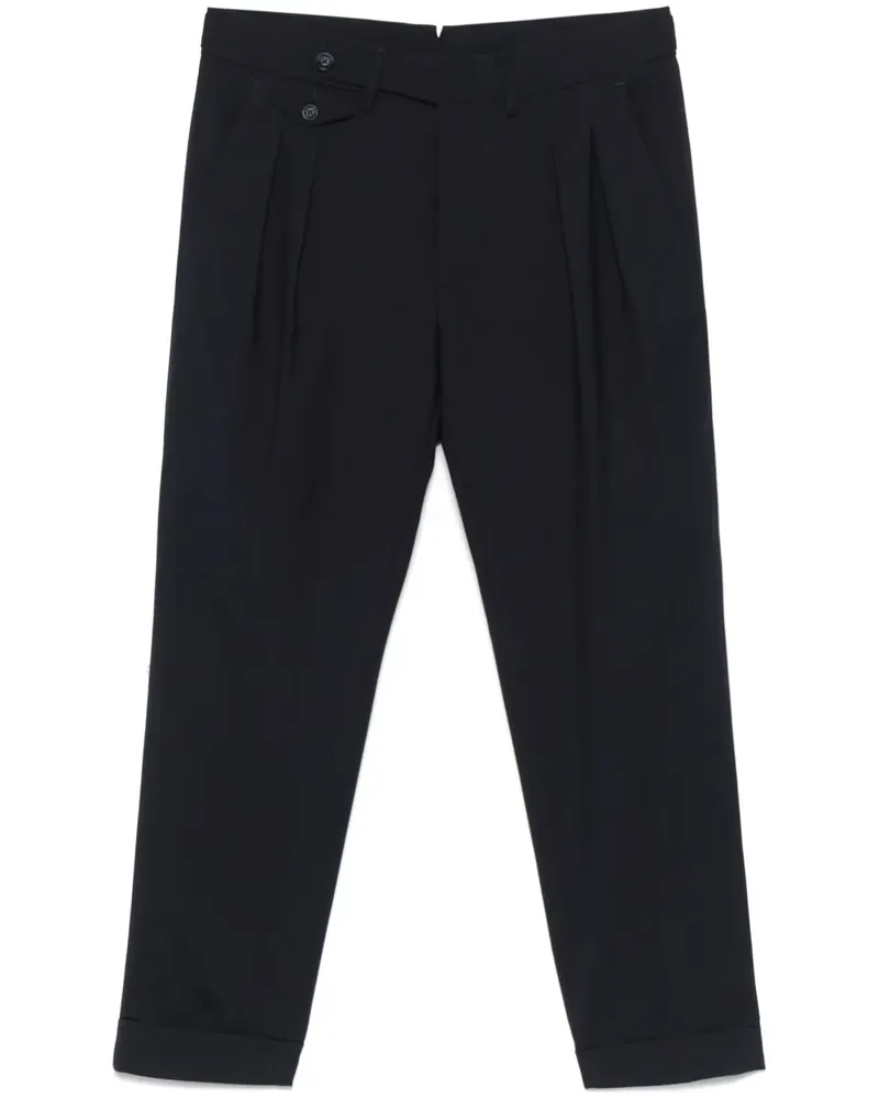 Manuel Ritz Hose mit Faltendetail Blau