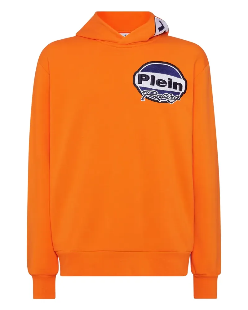 Philipp Plein Hoodie mit Racing Car-Patch - Orange Orange