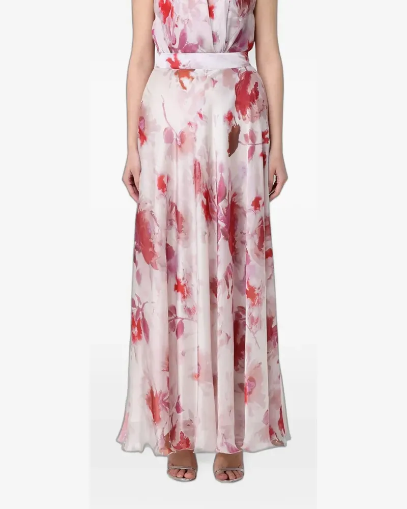 Hanita floral-print chiffon skirt - Nude Nude