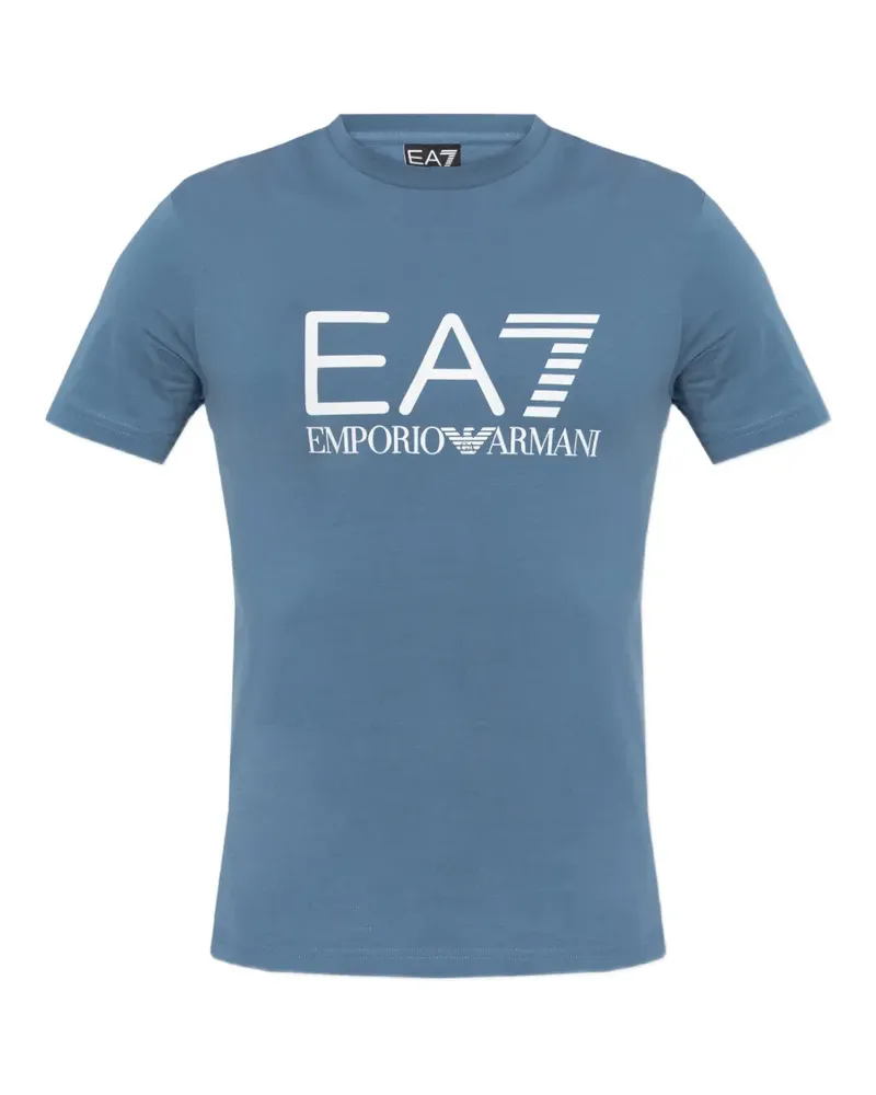EA7 T-Shirt mit Logo-Print - Blau Blau