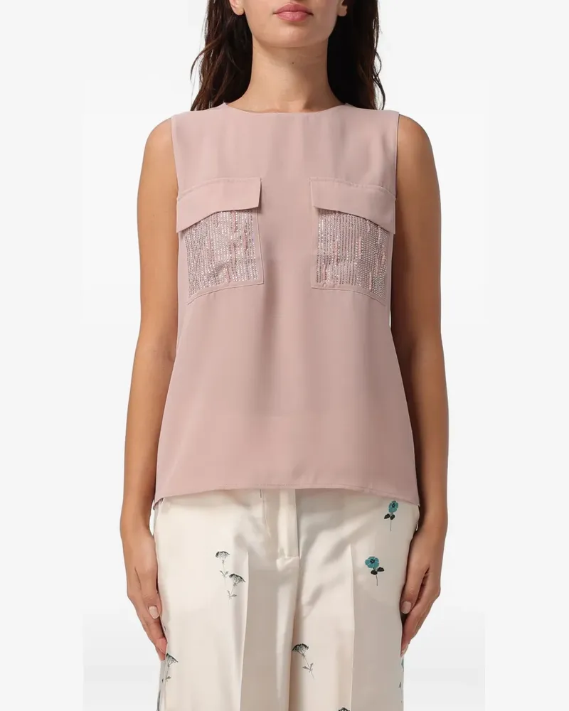 Liu Jo Bluse mit verzierter Tasche - Rosa Rosa