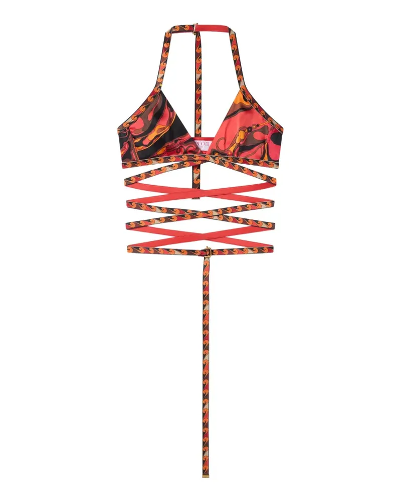 Emilio Pucci Orchidee-print silk bra - Rot Rot
