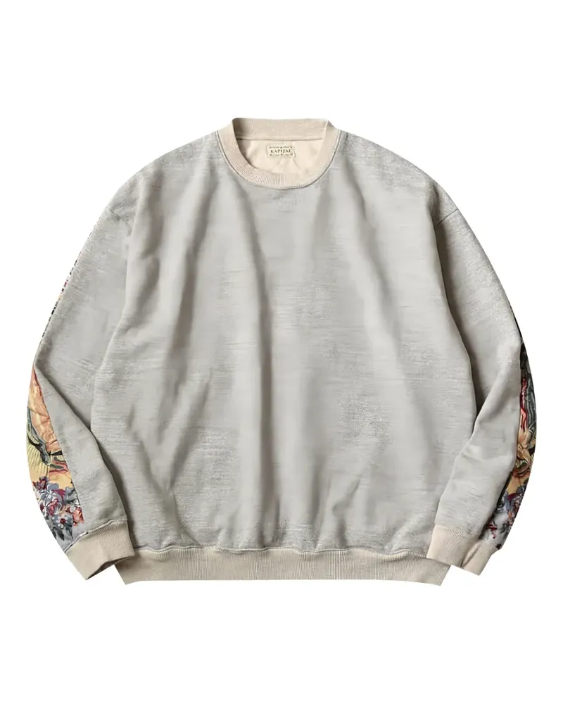 KAPITAL Gestepptes Sweatshirt mit Blumen - Grau Grau