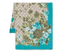 floral GG-pattern scarf - Blau