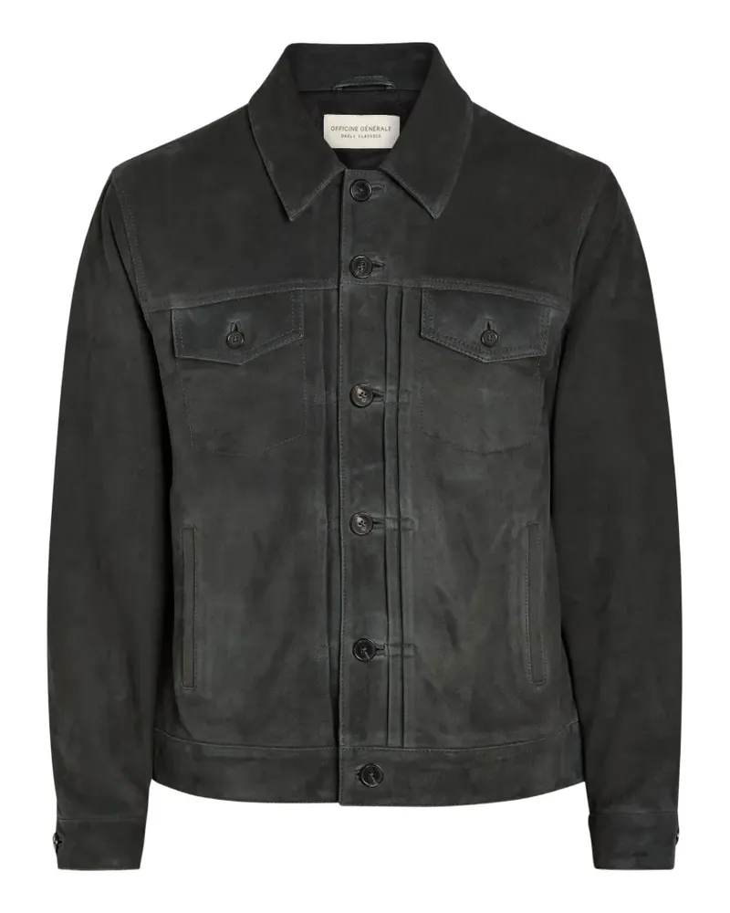 Officine Generale suede jacket - Schwarz Schwarz