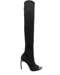 Victoria Beckham Peeptoe-Stiefel aus Jersey 100mm Schwarz