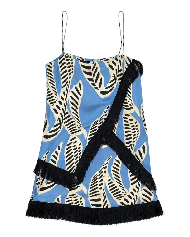 Alexis print fringe mini dress - Blau Blau