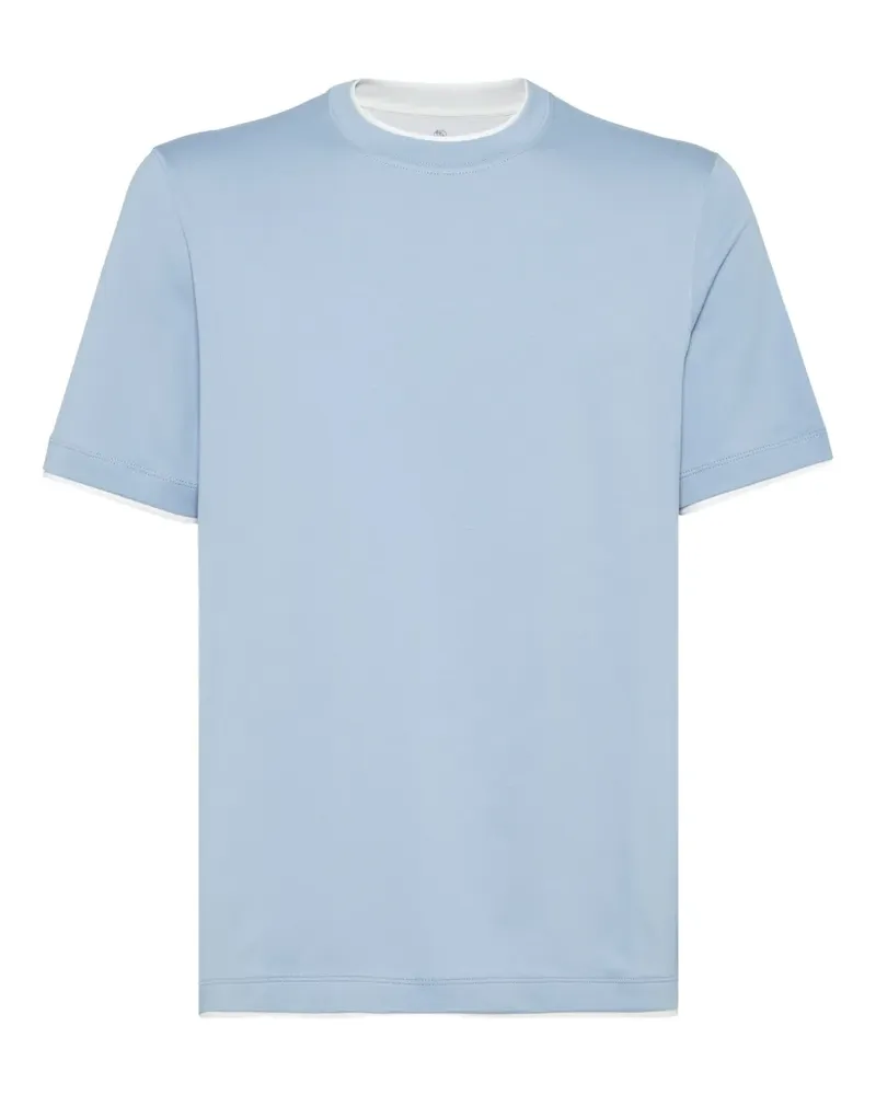 Brunello Cucinelli T-Shirt mit Kontrastdetails - Blau Blau