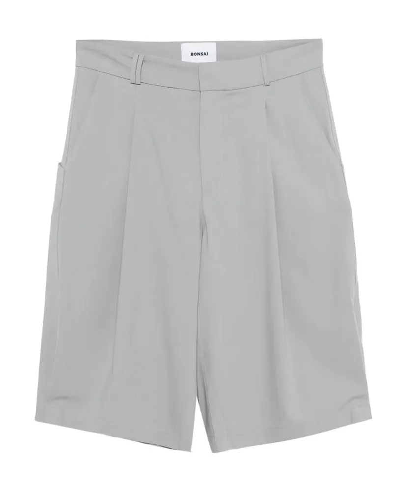 BONSAI pleated shorts - Grau Grau